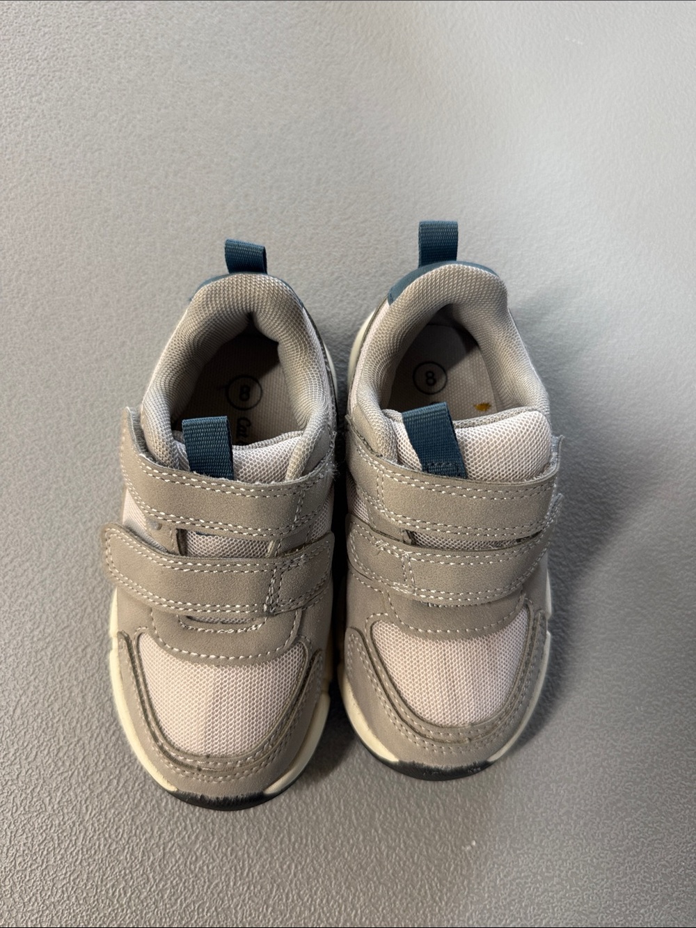 Carter's Light Gray and Blue Velcro Kids Sneakers